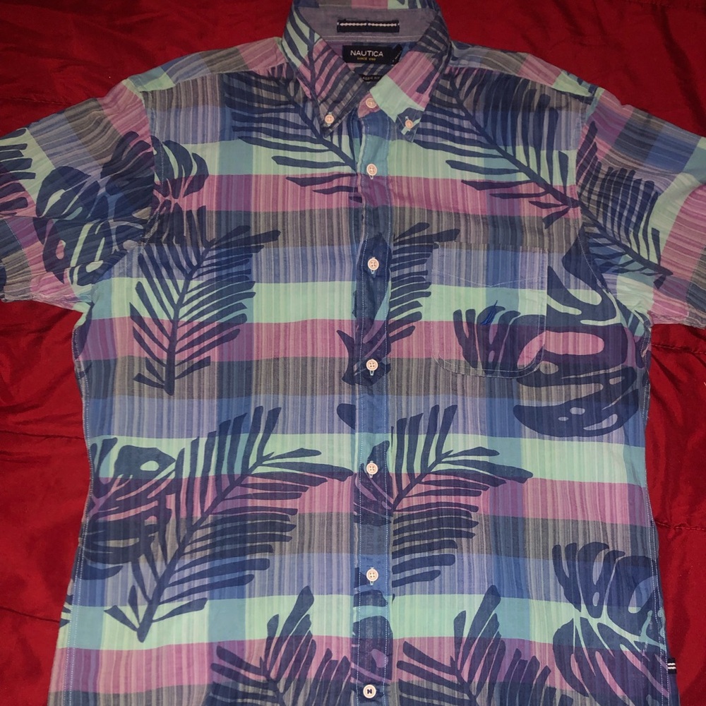 Nautica Floral Short-sleeve Button Down